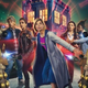 Doctor Who promo image showing the Doctor and her companions being threatened by Daleks.